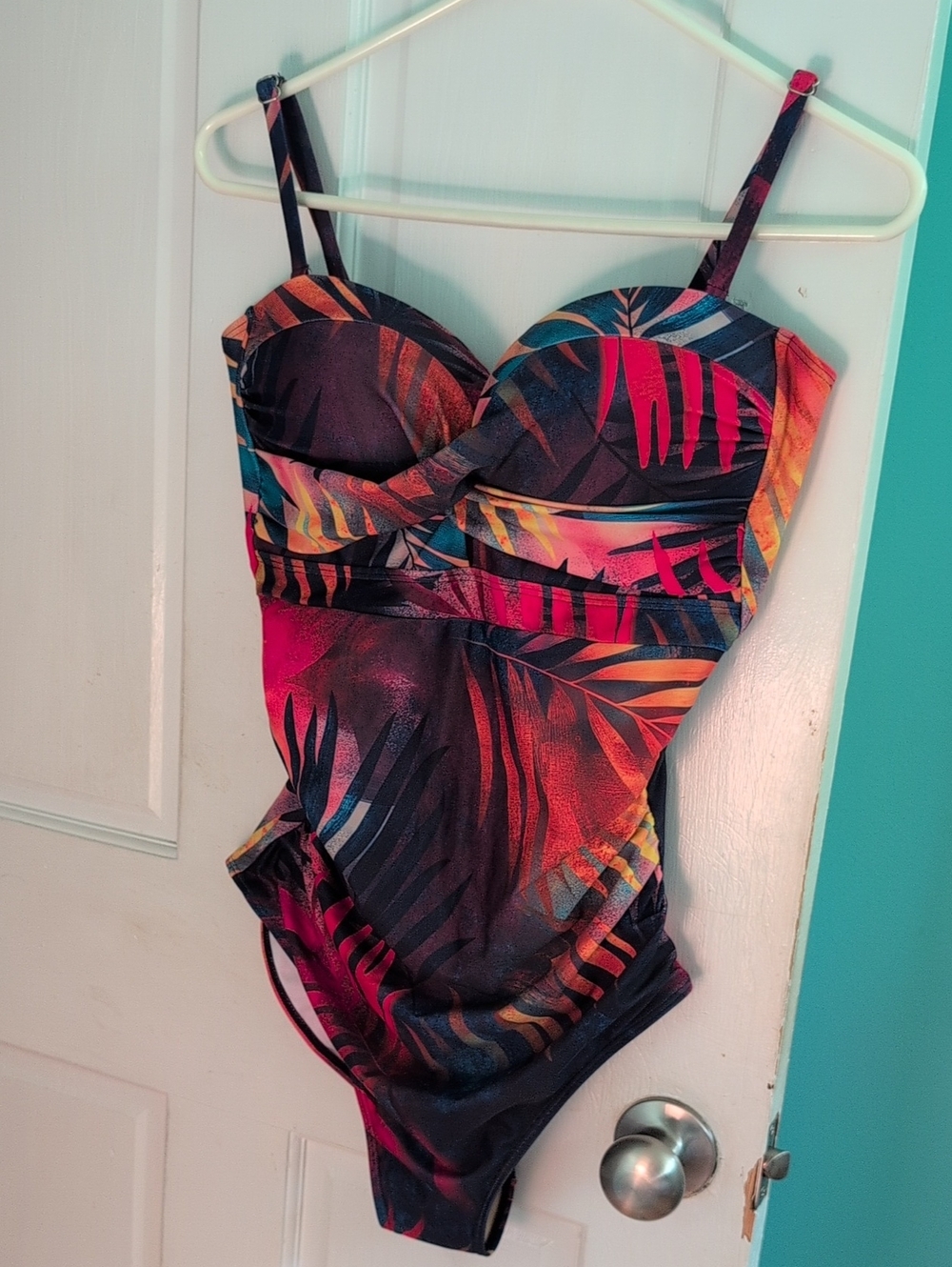 Tropical Print One-Piece Swimsuit in Multicolor